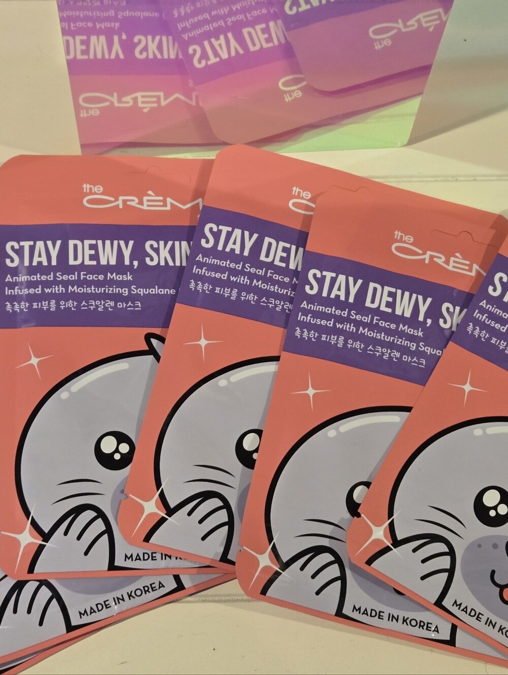 Stay Dewy, Skin! Animated Seal Face Mask - Pink